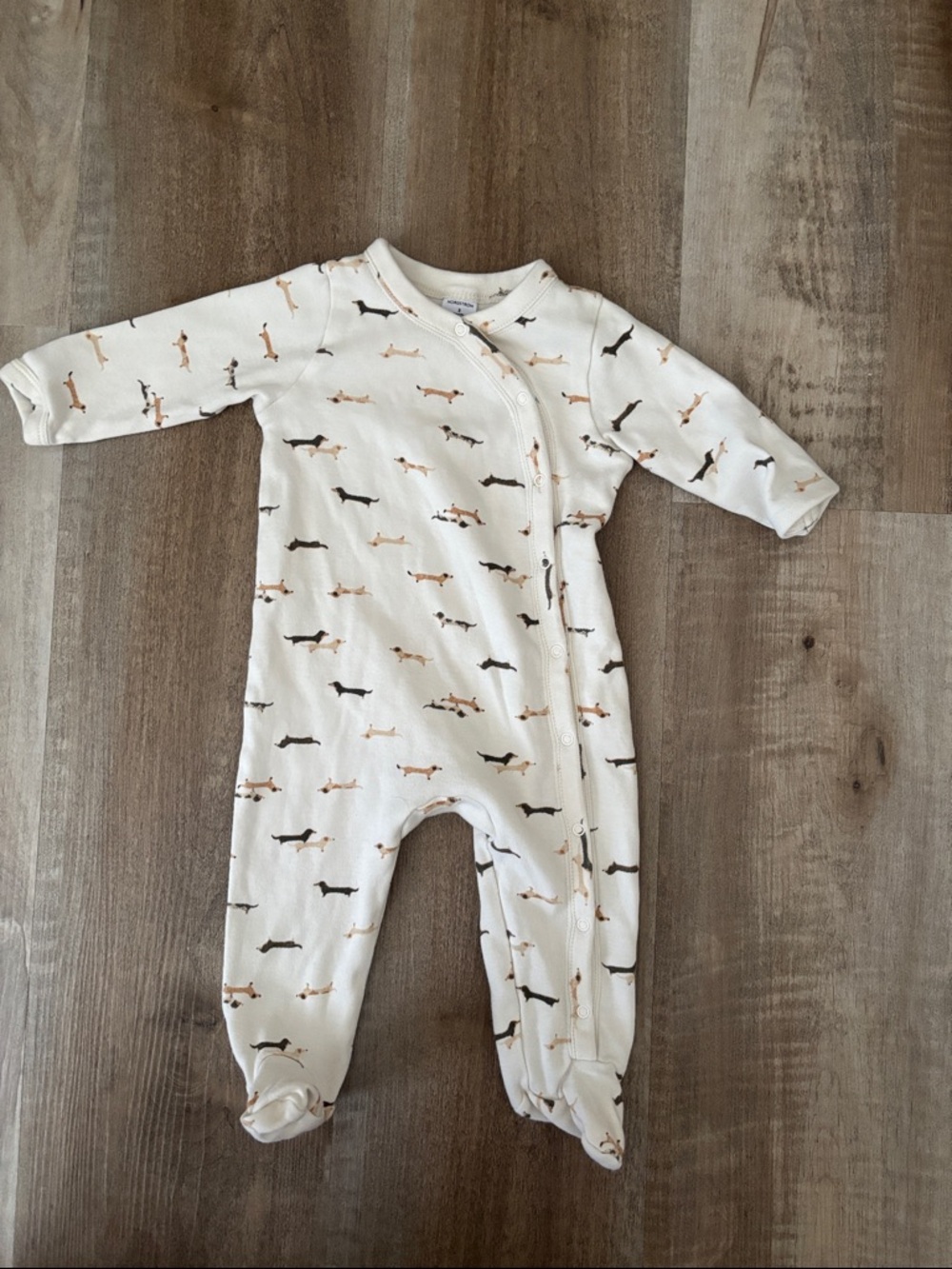 Nordstrom Cream Footed One-Piece with Dachshund Print